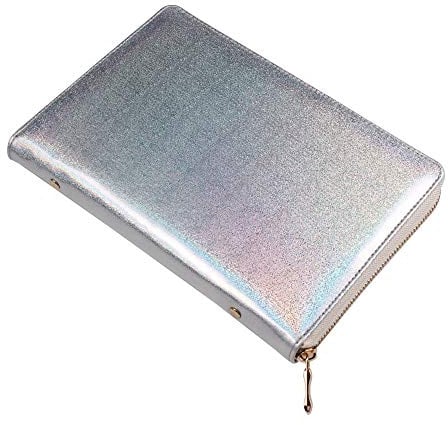 FingerAngel Holografische Nagelplatten-Halterung, 72 Fächer, Stempelvorlagen, Organizer, Einzelhandels- und quadratische und runde Druckformen, Sammlung, Maniküre-Werkzeug-Zubehör (Silber)