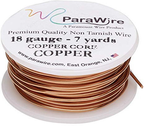 Parawire - Alambre de cobre para manualidades, calibre 18, 7 yardas con revestimiento protector transparente