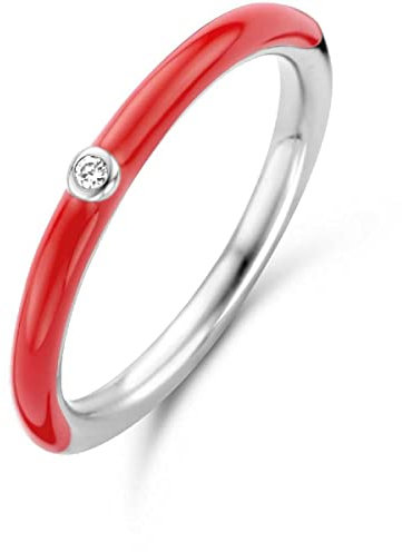 Ti Sento - Milano Damen-Damenring 925er Silber Farbstein 56 Rot 32016960