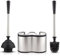 Umien™ Toilet Brush and Plunger Set - Stainless Steel Plunger and Toilet Brush Combo with Freestanding Canister - Modern and Sleek Bathroom Cleaning Accessories…