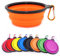 Gamelle pliable pour chien, chat et chien, gamelle d'eau portable pour animaux de compagnie, gamelle d'eau portable avec mousqueton (taille S, 350 ml), orange)