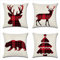 JOTOM Weihnachten Kissenbezug wasserdichte Kissenhülle 45x45cm 4er Set Sofakissen Dekokissen Bezug für Sofa Zimmer Outdoor Balkon Terrasse Patio Garten Outdoor (Rot und Schwarz Kariert)