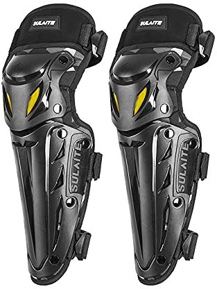 Huike Knieprotektoren Knieschützer Fixierbare Kniebandage Knieschoner, Motorrad Knieprotektoren Knieprotektor Schienbeinschoner Armschützer Protector Schutzausrüstung für Motocross Skifahren Reiten