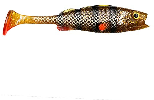 LMAB KØFI (KÖFI) Perch Shad 23 cm - 88g - Hechtköder Bigbait Farbe Motoroil Perch