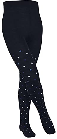 FALKE Unisex Kids Multidot K Ti Cotton Patterned 1 Pair Tights, Blue Marine 6120, 3-5.5