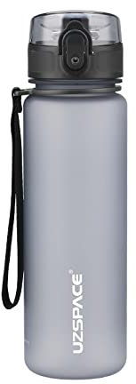 OM SUPPLIES Bouteille d'eau avec infuseur à fruits, 500 ml, plastique Tritan sans BPA, non toxique, étanche (gris)
