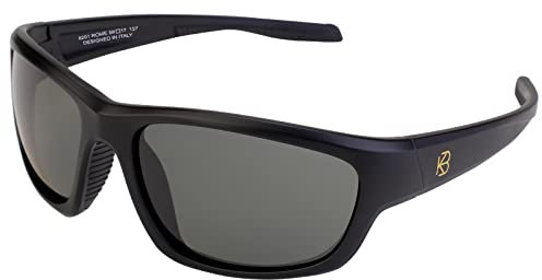 BUNVICK Polarisierte Hochleistungs-Sonnenbrillen aus Echtem Glas für Männer und Frauen, italienisches Design, Anti-Glare,UV400, Corning Echtes Glas Linsen(8201 Rome Gray)