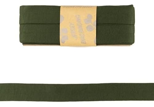 Viskose-Schrägbänder-Uni-ca. 20 mm Breite x 3 Meter Länge-48 Farben (Army-187120)