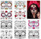 Halloween Schminke Aufkleber, 10 Stück Gesichtstattoo Halloween Totenkopf Gesicht Tattoo Tag der Toten Gesicht Tattos für Kinder Erwachsene Halloween Fasching Maskerade Cosplay Party