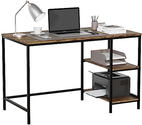 Vida Designs Brooklyn Schreibtisch, Dunkles Holz, 2 Shelves