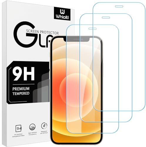 Whioltl 3 Pièces Verre Trempé pour iPhone 12 Mini 5,4 Pouces, Ultra Résistant Film Protection écran, sans Bulles d'air, 0.33mm, Dureté 9H Glass, Anti Rayures, HD Transparent