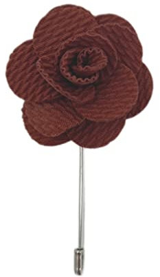 Broche en forme de fleur faite à la main Marron noyer, taille unique, Argent