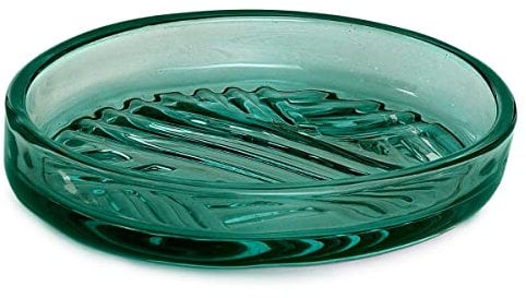 Kiamami Valentina Porte-Savon en Verre Vert Cornflower