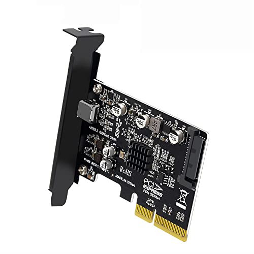 NFHK Adaptateur USB 3.2 Gen2 Type-C 20 Gbps USB-C vers PCI-E 4X Express Card Adapter pour carte mère de bureau