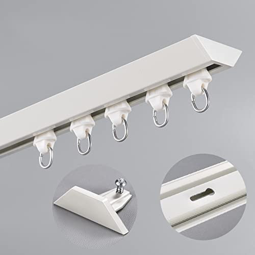Vorhangschienensysteme Für Den Innen Und Außenbereich, Vorhangschienen Sets, Raumteiler-Vorhangstangen Für Decken Oder Wände ( Color : White , Size : 1m/3.3ft )