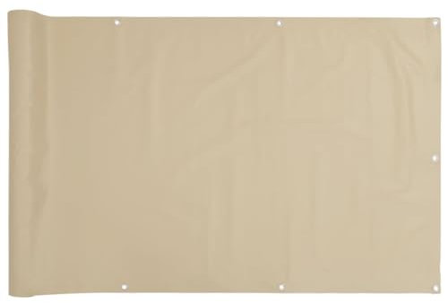 vidaXL Balkon Sichtschutz Bespannung Terrasse Windschutz Sonnenschutz Balkonbespannung Balkonverkleidung Beige 120x400cm Oxford-Gewebe