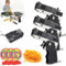 Rubber Band Gun Toy, Mini Nostalgic Elastic Gun with 120pcs Bands, Portable Shooting Game, Black, 3Pcs