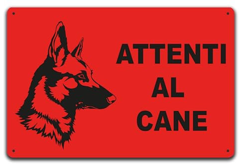 Warnschild Vorsicht vor dem Hund aus Alumnium Verbundwerkstoff 3 mm (30 cm x 20 cm), Deutscher Schäferhund