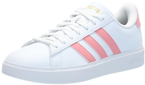 adidas Femme Grand Court 2.0 Basket, Blanc Semi-Rose Brillant Or métallisé, 39 1/3 EU