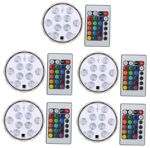 DOITOOL 5 Sätze Tauchlampe Mit Fernbedienung Brunnenlicht Unterwasser-led-leuchten Inground-pool-licht Poolbeleuchtung Unterwasserbeleuchtung Für Teiche Teichlicht Aquarium P.s Kerzenlicht