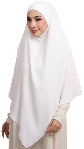 Frauen Khimar 2 in 1 Hijab Niqab Maske Gesicht Schleier Bescheidenheit, weiß, One size