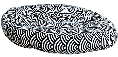 BESPORTBLE Japanisches Handgemachtes Futon-Tatami-Kissen Welle 40x40cm Schreibtischstuhlkissen Runde Sitzpolster Rundes Bodenkissen Schaukelkissen Baumwolle Büro Dekorative Matte Niedlich