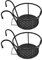 Mokylor 2 Jardineras Redondas de Barandilla de Metal Colgante, Estante de Hierro Estante de Valla Soporte de Planta con Gancho Desmontable, Cubo Colgante Soporte de Maceta para Patio Balcón Plantas Al