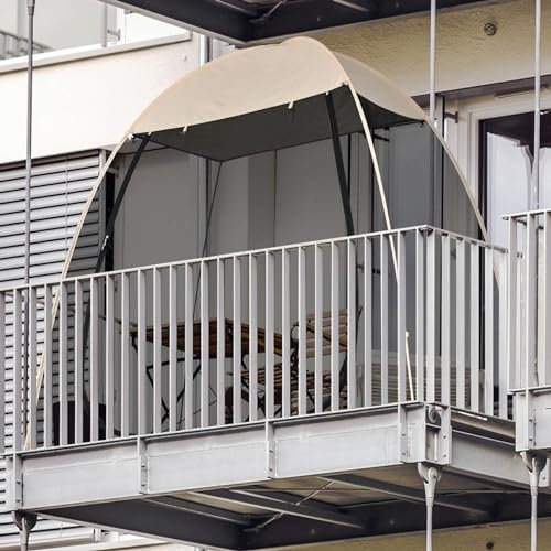 Leedor Pop-Up-Pavillon für den Außenbereich, Camping, tragbar, Terrassenzelt, Sonnenschutz, Netzwände, nicht wasserdicht, 200 x 100 x 180 cm, Beige