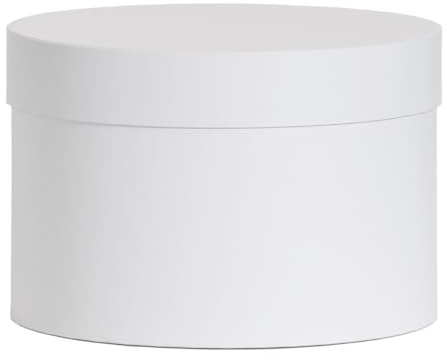 Boîte à chapeau luxe 29 cm en carton fort blanc (blanc, 29 cm)