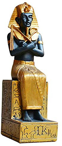 NUNETH Ägyptische Figur, Tutanchamun-Statue, 26.5 cm Hoch, Goldfarbene Pharao-Buchstützen, Ornament, ägyptische Skulptur Für Heim- Und Gartendekoration