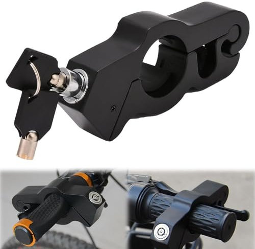 LUFEIS Motorcycle Handlebar Lock, Anti-Theft Motorcycle Throttle Lock, Brake Clutch Security Lock with 2 Keys, Motorcycle Lock for Motorcycles, Dirt Bike, Sport Bikes, Mountain Bikes, ATVs (Black)