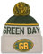 New Era Green Bay Packers NFL 2024 Sideline Historic Sport Knit Beige Grün Bommelmütze - One-Size