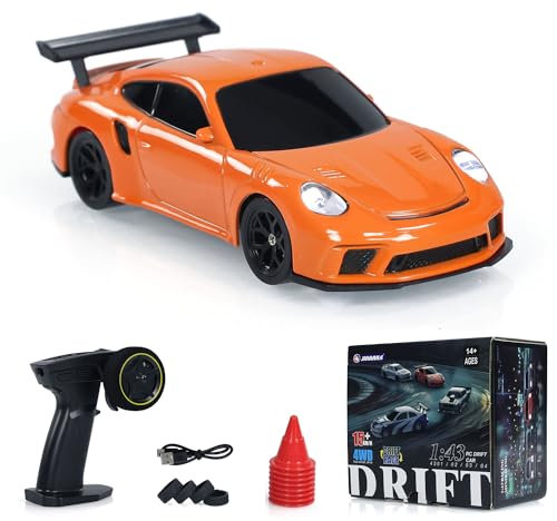 TOUCAN RC HOBBY Remote Control Mini Drift Car 1:43 Race Car Toy Radio Lights Traffic Safety Cone Suit für Kinder