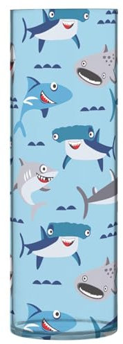Blumenvasen, Hai, Wasser, Blau, Muster Kunststoff-Blumenvasen für Blumenstrauß, ästhetischer Kerzenhalter, Zentralelemente, Bücherregal, Hochzeitsdekoration