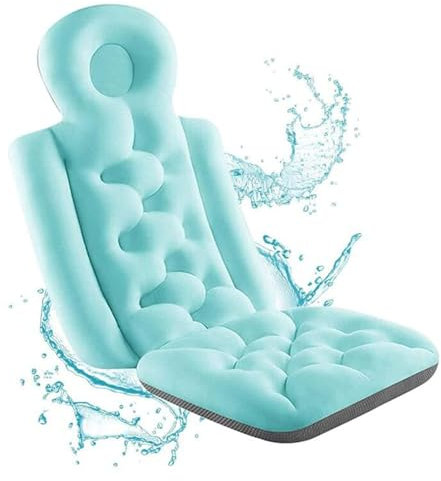 DSDGVDFBV Blau, Erwachsenes Ganzkörper Badewannenmatte, Ergonomisch Entwickelt Badewannenkissen Mit Premium Spezial Schaumfüllung rutschfeste Rückseite