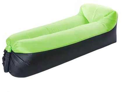 Hiseng Aufblasbares Sofa, Tragbares Luftsofa Luftsack Schwarz Wasserdichtes Air Lounger Aufblasbare Luft Sofa Couch für Strand Camping Reisen Park Musikfestivals Outdoor (Grün,230x70cm)