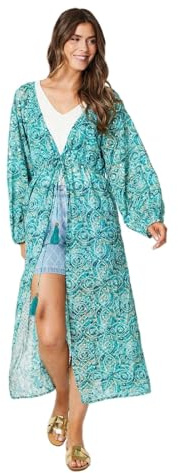 Wallis Geo Print Mirror Detail Kimono, M, Turquoise