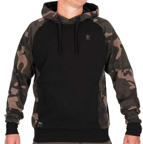 Fox Black/Camo Pullover Premium Hoodie - Angelpullover, Pullover für Angler, Angelbekleidung, Größe:XXXL