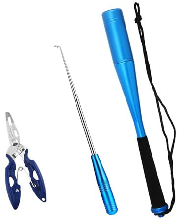 QINGYIWL 3 Sets Fishing Fischtöter, Aluminium Fischtöter mit Angelzange und Hakenlöser Angeln, Fisch Totschläger, Fischbetäuber für Anfänger Outdoor