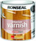 AMK® Ronseal Interior Varnish Gloss 250ml Clear Quick Drying Finish Diamond Hard Protection 20 Minutes Dry Defence from Heat Scratches & Water