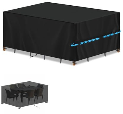 SIMPHAUS Abdeckung für Gartenmöbel Abdeckung UV Beständig 420D Oxford Gewebe Tischabdeckung Outdoor Wetterfest,Abdeckhaube Gartenmöbel für Gartentische,Balkonmöbel Abdeckung 150x80x70cm