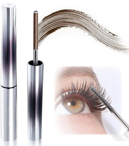 2025 Neu 3D Curling Wimperneisen, Iron Wand Mascara, Amazing Effect Mascara 3D Curling Eyelash Iron Mascara Schwarze Wimperntusche für Schwarz Extra Slim Super Curling Voluming Eyelash (Braun, 1)