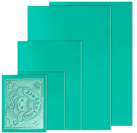 NVGFTG 5 Stück Linolschnitt Platten Weichgummi Linoldruck Platte zum Gravieren Linoleum Platte 2A4+A5+2A6 Linoldruck Set PVC Linolplatten für Linolschnitt Stempel Bastel Druckprojekte