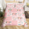 Parure de lit 3 pièces avec housse de couette et 2 taies d'oreiller pour enfants, garçons et filles, motif : casse-noisette, soldat casse-noisette, ballet, cloches de sapin de Noël, rose