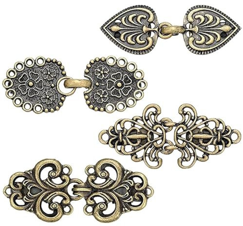 ZYEKIU 4 Pièces Cinch clip Broche Femme Broches et pins pour Femme Pince Chemise Pince Cardigan Pinces à Cardigan Florales Vintage Broche pour Femmes Filles Cardigans Capes Robes et Chemises