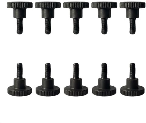 PrecisionGeek® – M3 × 8 mm Rändelschrauben aus Stahl DIN 464 – Brüniert – Flachkopf mit Schultergriff – Set mit 10 Stück