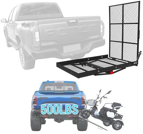 Portabicicletas De Acero Resistente para Movilidad, Rampa Plegable para Silla De Ruedas, Capacidad De 500Lbs, Portaequipajes De Enganche, Soporte De Enganche con Receptor De 2