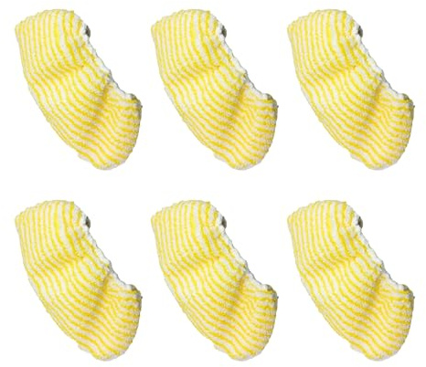 6Pcs Quick Install Steams Mop Replacement Pad Yellow Polyester Fabric Cloths Covers For Powerful Grime Elimination Steams Mop Pads