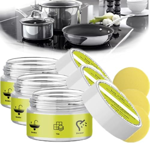 for Scrubology Cleaning Stone,Scrubology Stone Cleaner with Power Sponge,Eco-Friendly CleaningStone Paste,Cleaning Pebble Stones Shower Floor Paste,for Bath & Shower,Sink,Cooker (3)