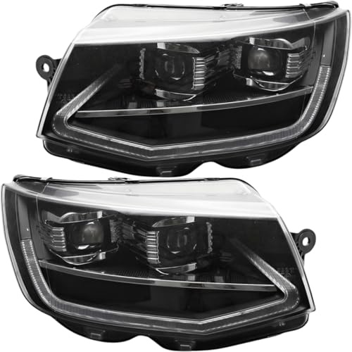 CR-Lights Voll LED Scheinwerfer Set Schwarz für VW T6 2015–2019 Transporter Multivan Caravelle
